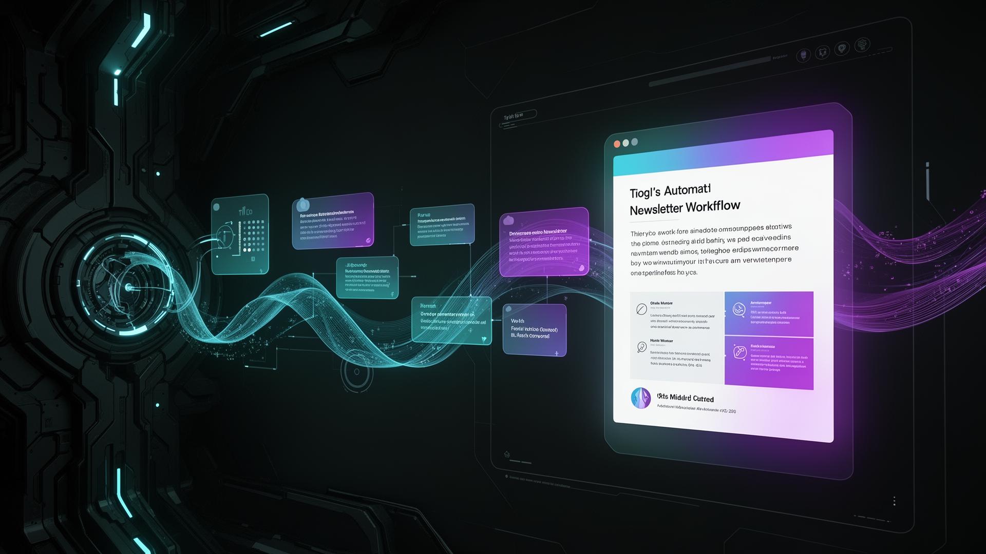 Illustration of an automated newsletter workflow